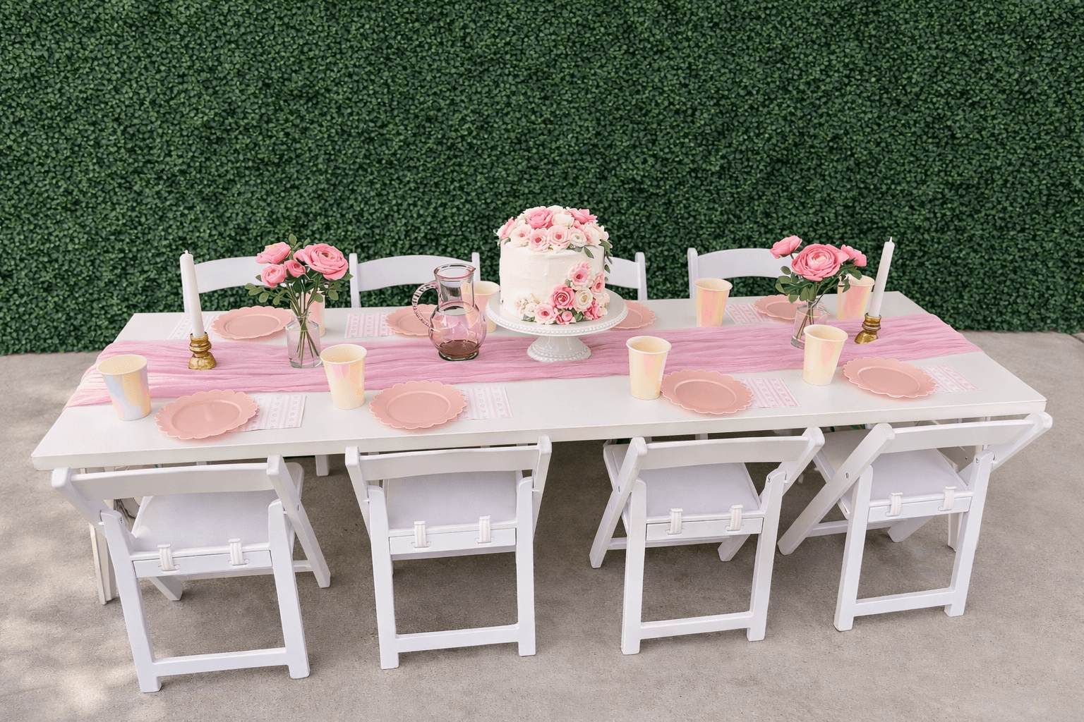 Kids table and chairs rental with table scape for birthday party Las Vegas